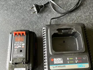 Black & Decker, batteri og lader 36V
