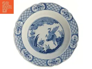 Blå mønstrede porcelænstallerkener (str. 3 stk Ø 23,5 cm)