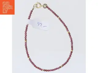 Perlearmbånd med guldaccents (str. 18 cm)