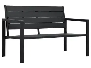 Havebænk 120 cm HDPE trælook sort