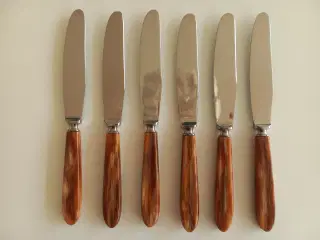 Raadvad bestik, knive og gafler med brunt skaft