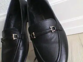 Sorte læder loafers
