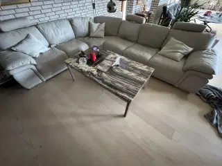 Italiensk Hjørnesofa i hvid læder