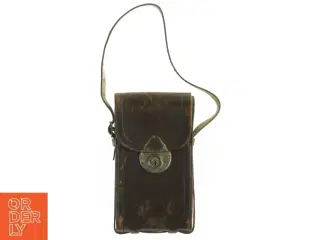 Vintage læder kamerataske (str. 18 x 10 x 4 cm)