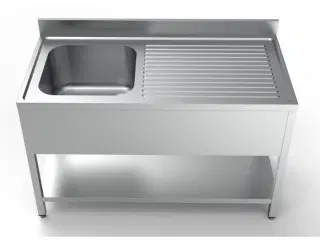 Combisteel stålbord med vask – 140x70x85 cm