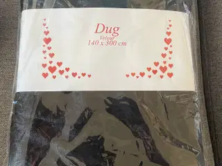 Sort dug i nervøs velour 300 x 140 cm