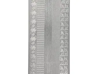 Sølv Folie Stickers 10x23 cm - Elegant Dekoration