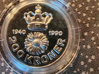 Margrethe II - 50 år 1940 - 1990, 200 kr. Sølv
