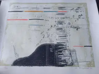 Jes Fomsgaard Litografi "Piano"