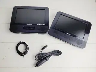 ⭐️- 2 stk LCD Skærme m. Mini dvd afspiller Philips