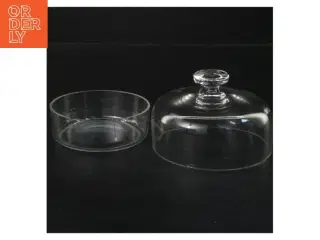 Vintage Teak Glas klokke (str. Ø 18x10 cm)