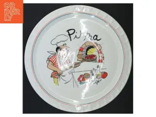Pizza serveringsfad med kok motiv (str. Ø 30 cm)