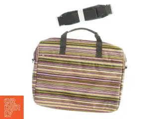 Stribet computertaske (str. 39 x 30 cm)