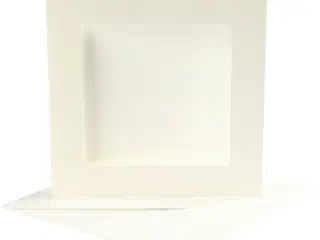 Passepartoutkort med kuvert, 10 sæt, råhvid 12,5x12,5 cm