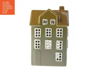 Keramik hus lysestage (str. 24x13x9 cm)