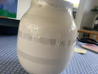 Kahler vase perlemor/hvid 20 cm høj -  ny