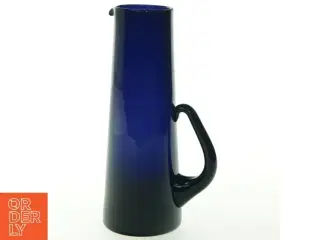 Blå kande af glas(str. 21 cm) (str. 21 cm)