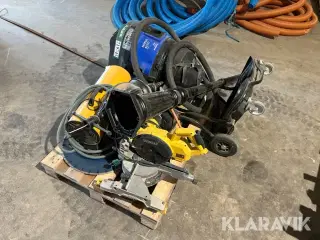 LOT: støvsuger, varmeblæser og diverse Nilfisk, Master, Dewalt