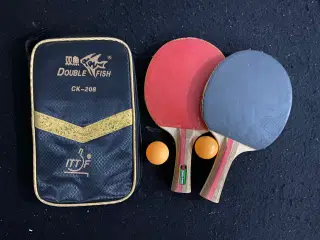 Bordtennisbat - 2 stk i et fint etui med et par bo