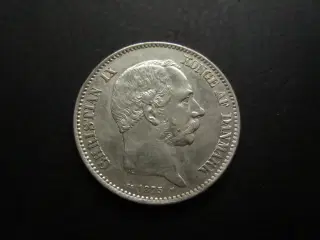 2 kr 1875 sølv kv. 1+