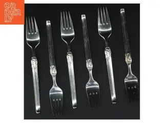 Sølvfarvede gafler med dekoration (str. 19,5 cm)