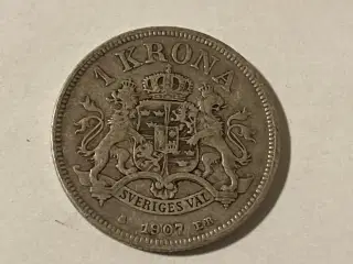 1 Krona 1907 Sweden - Silver