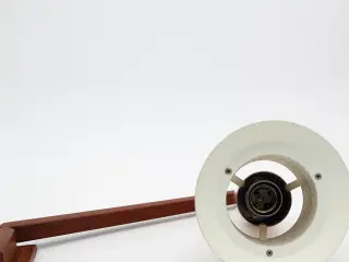 Dansk midcentury messing væglampe med teak arm