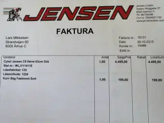City-bike Jensen c9 herre 63cm grå 2015