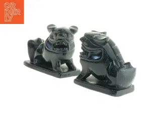 Sorte figurer med Bulldog (str. 5 x 3 x 5 cm)