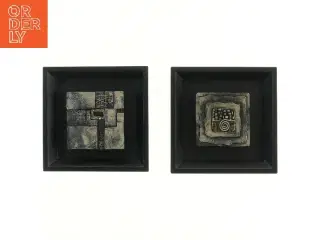 Dekorative billeder med sorte rammer (str. 2 stk 23x23x4,5 cm)