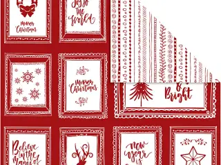 Designpapir, rammer med tekst og doodles, ark 30,5x30,5 cm, 180 g, 5ark/ 1 pk.