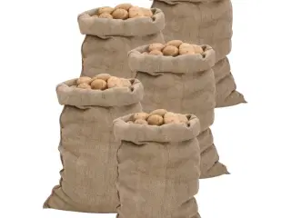 Jutesække 5 stk. 60x105 cm 100 % jute 340 g/m2