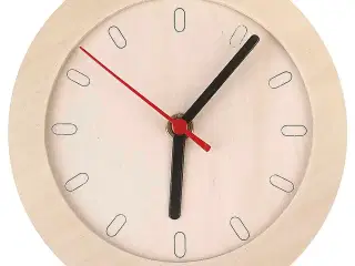 Ur med træramme, diam. 15 cm, 1 stk.