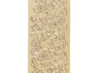Guld Sommerfugle Stickers - 10x23 cm, 1 ark