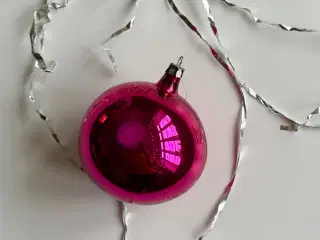 Vintage julekugle, stor pink