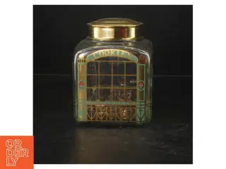 Dekorativ kagedåse i glas fra Holmegaard (str. 12x12 cm)