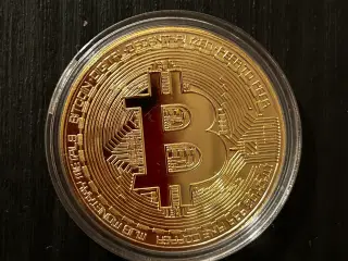Guldbelagt Bitcoin mønt 