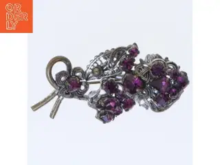 Vintage broche med lilla sten (str. 5,5 cm)