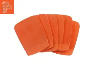 Sæt med 5 orange plastikskraber (str. 5 stk 16x12 cm)