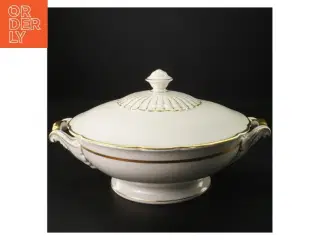 Porcelæns suppe terrin med låg og håndtag fra KPM (str. 21,5 cm i diameter)