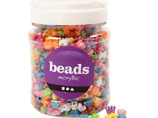 Figurperler, diam. 10 mm, hulstr. 3 mm, ass. farver, 380 g, 700ml/ 1 ds.