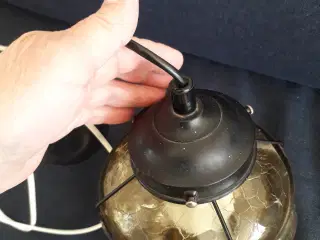 loft lampe med røgfarvet glas