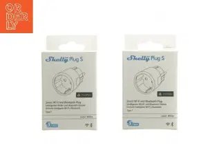 2 stk. Shelly Plug S Smart Wi-Fi og Bluetooth stik fra Shelly (str. 7,5x5,5x5 cm)
