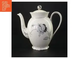 Kande med blomstermotiv og låg fra Københavns Porcellains Maleri (str. 21 x 13 cm)