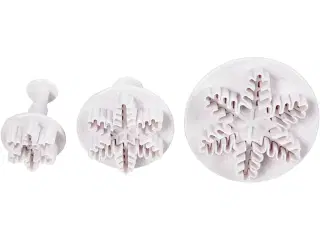 Udstikkere med præg, snekrystal, diam. 3,2+4,8+6,5 cm, hvid, 3stk./ 1 pk.
