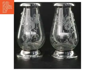 Glas lysestager (str. 20x10 cm)