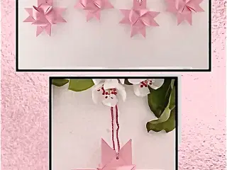 Lyserøde og sølv glitter stjerner
