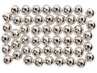 Voksperler, diam. 5 mm, hulstr. 0,7 mm, sølv, 100stk./ 1 pk.