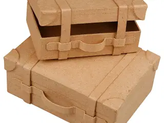 Minikufferter , H: 4,5+5 cm, L: 7.5+10 cm, B: 11+14 cm, 2stk./ 1 sæt