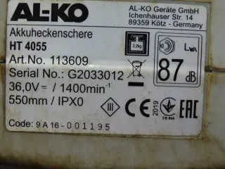 AL-KO 36 V HT 4055